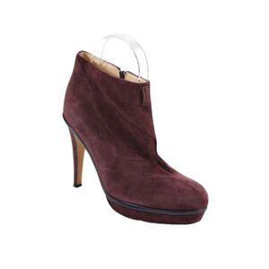 Luca Luca Womens Side Zip Stiletto Platform Ankle Booties Burgundy Suede Size 37